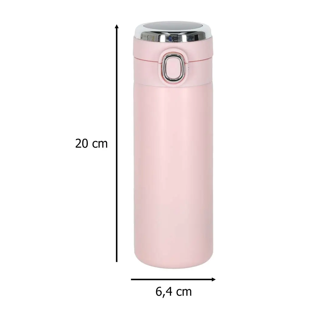 Kubek termiczny z ustnikiem termos LED 350ml róż - Elektronika i akcesoria