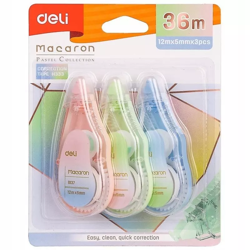Korektor w taśmie Macaron 3x12m - Papiernicze i szkolne