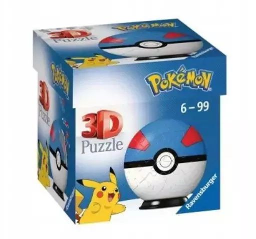Puzzle 3D 54 Kula Pokemon niebieska - Puzzle
