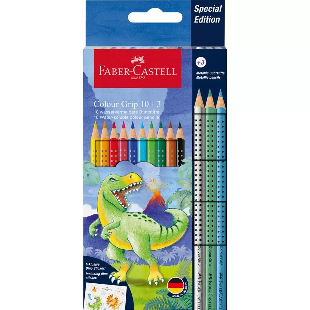 Kredki Grip 2001 Dinozaury 13 kol. FABER CASTELL