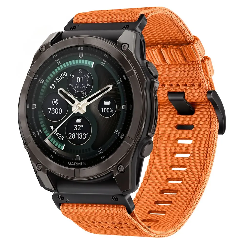 Tech-Protect Nylon Classic Garmin Fenix 5X / 5X Plus / 6X / 6X Pro / 7X / 8 / 8 Pro / 9 / 9 Pro (47 mm) Signal Orange - Elektronika