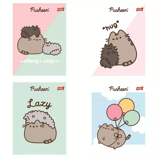 Zeszyt A5 32 kartki linię podwójną dwukolorową, Pusheen, cena dotyczy 1 szt. - Papiernicze i szkolne