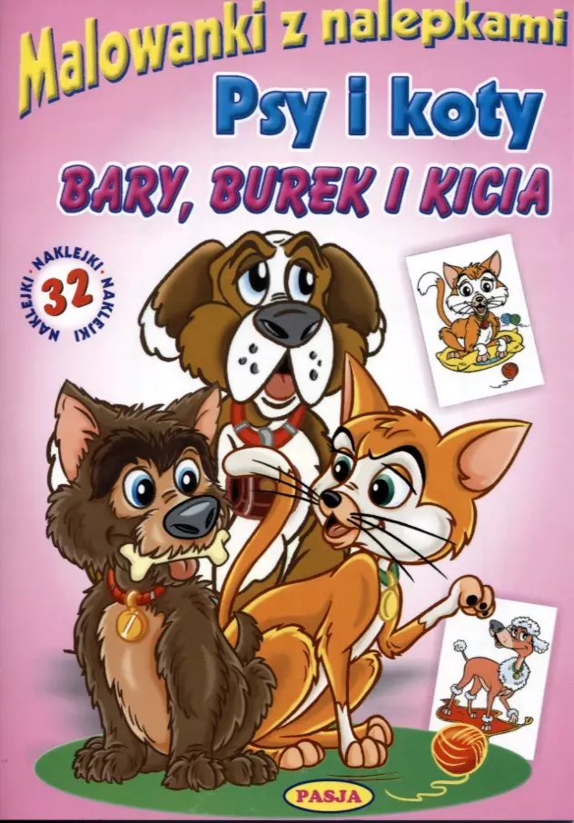 Malowanki z nalepkami Psy i koty - Książki
