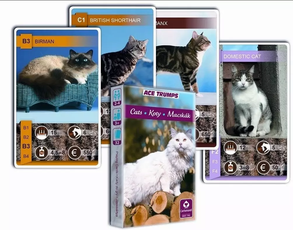 Kwartet - Koty. Karty do gry - Gry