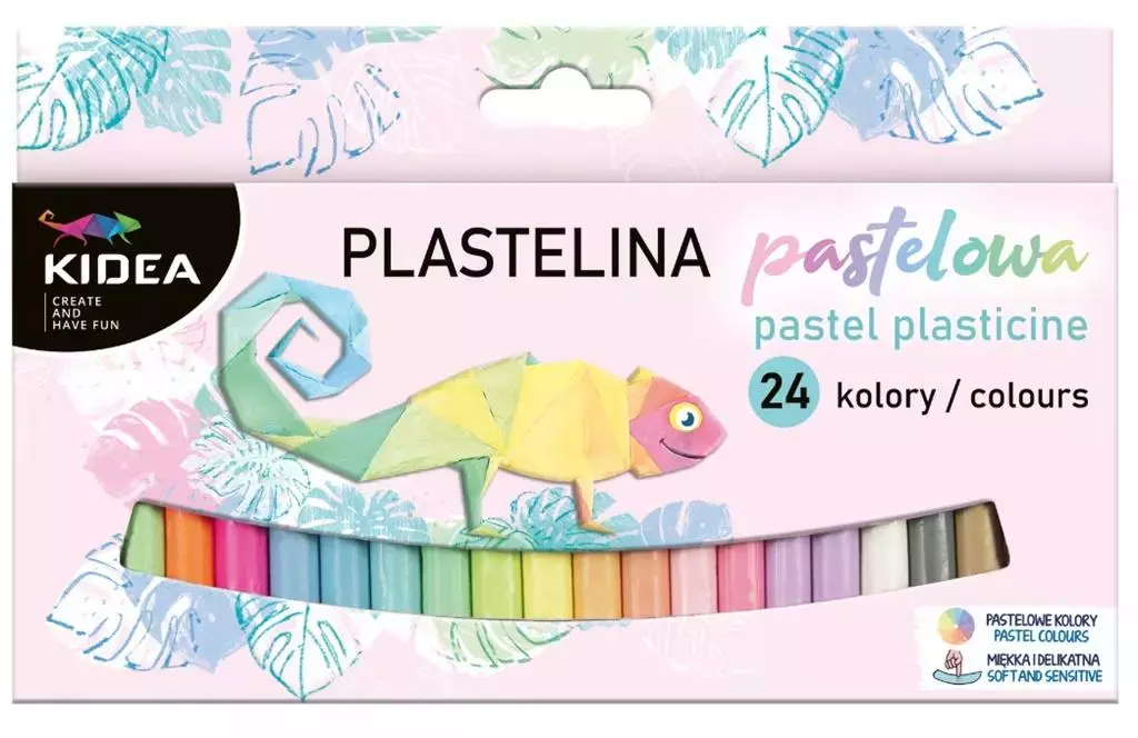 Plastelina 24 kolory pastelowe KIDEA - Papiernicze i szkolne