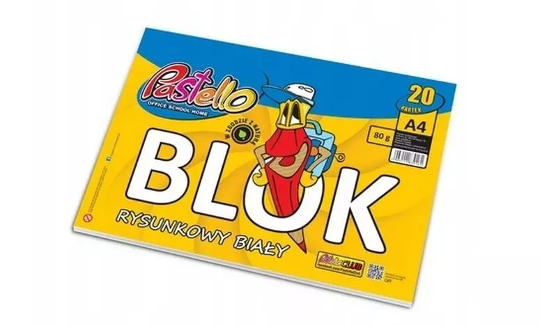 Blok rysunkowy A4 80g 20 kartek - Papiernicze i szkolne
