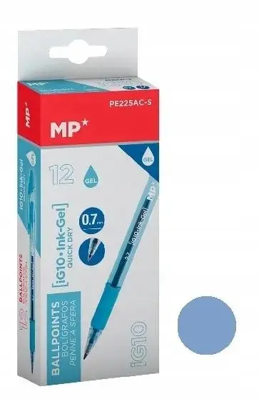 Długopis żelowy lazurowy 12 sztuk - Papiernicze i szkolne