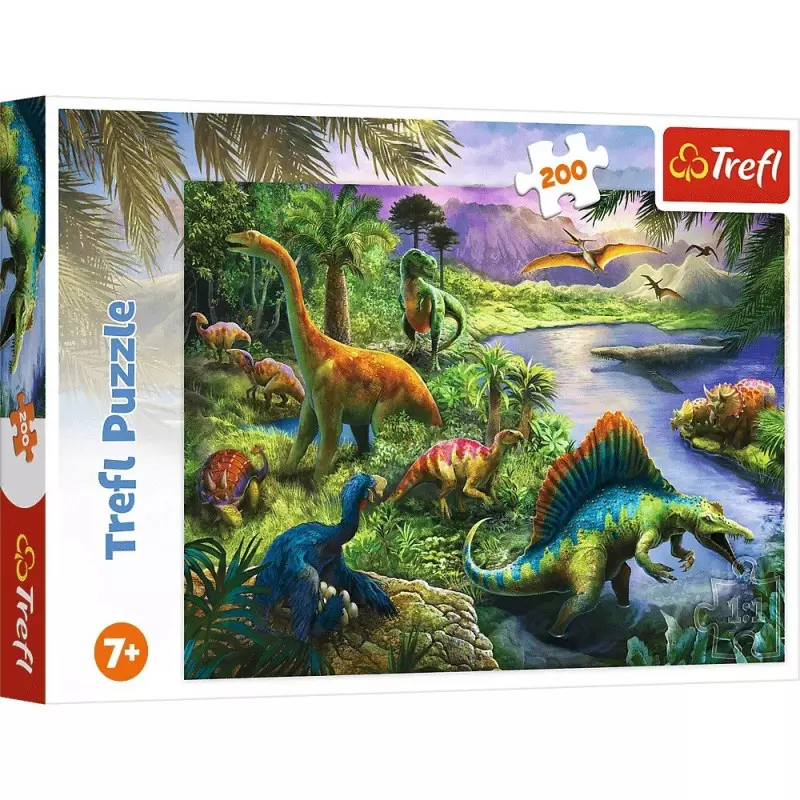 Puzzle 200 elementów. Drapieżne dinozaury - Puzzle