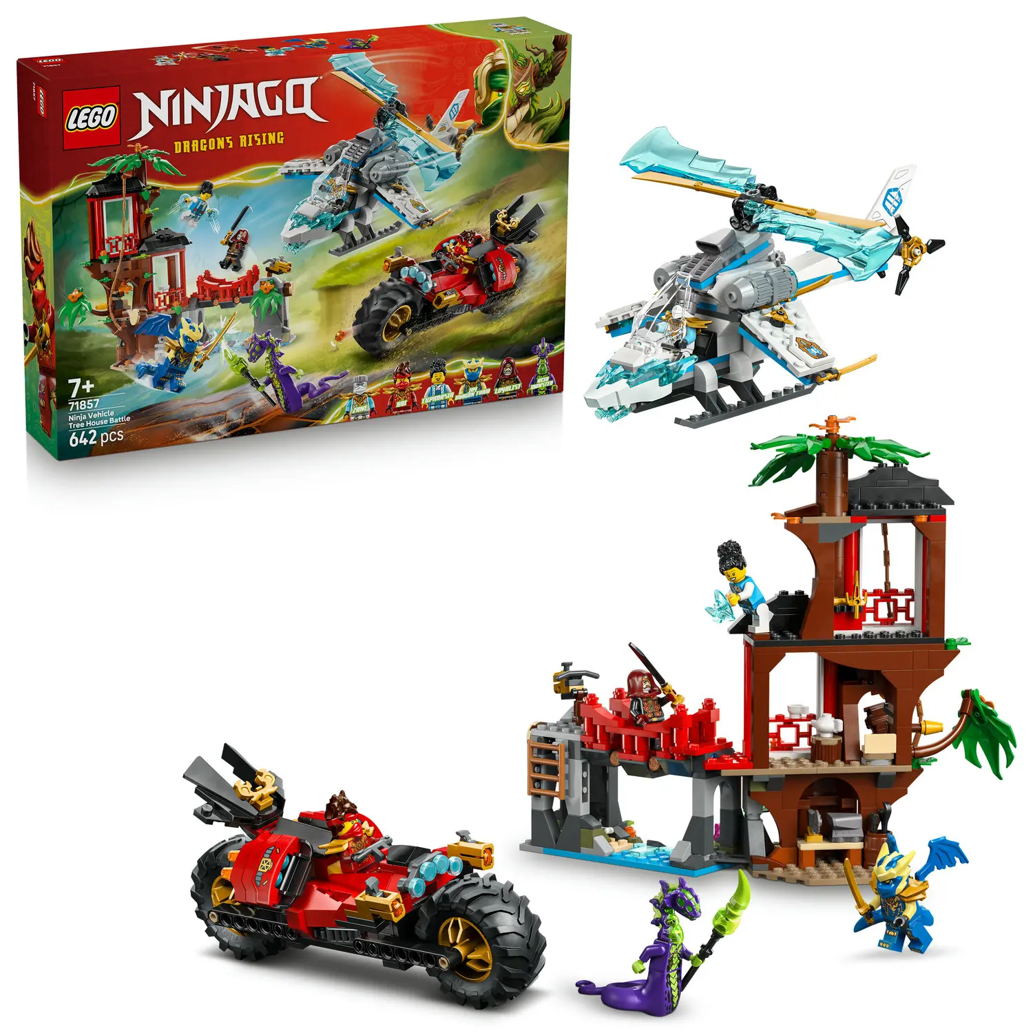 LEGO Ninjago 71857 BITWA NINJA: DOMEK NA DRZEWIE Z POJAZDAMI - Zabawki