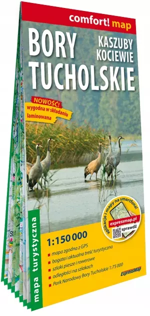 Bory Tucholskie, Kaszuby, Kociewie; laminowana mapa turystyczna 1:150 000 - Książki