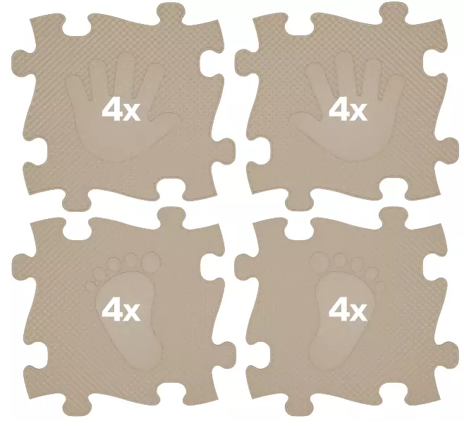 Mata sensoryczna (16 elementów), beżowa - Mama i dziecko