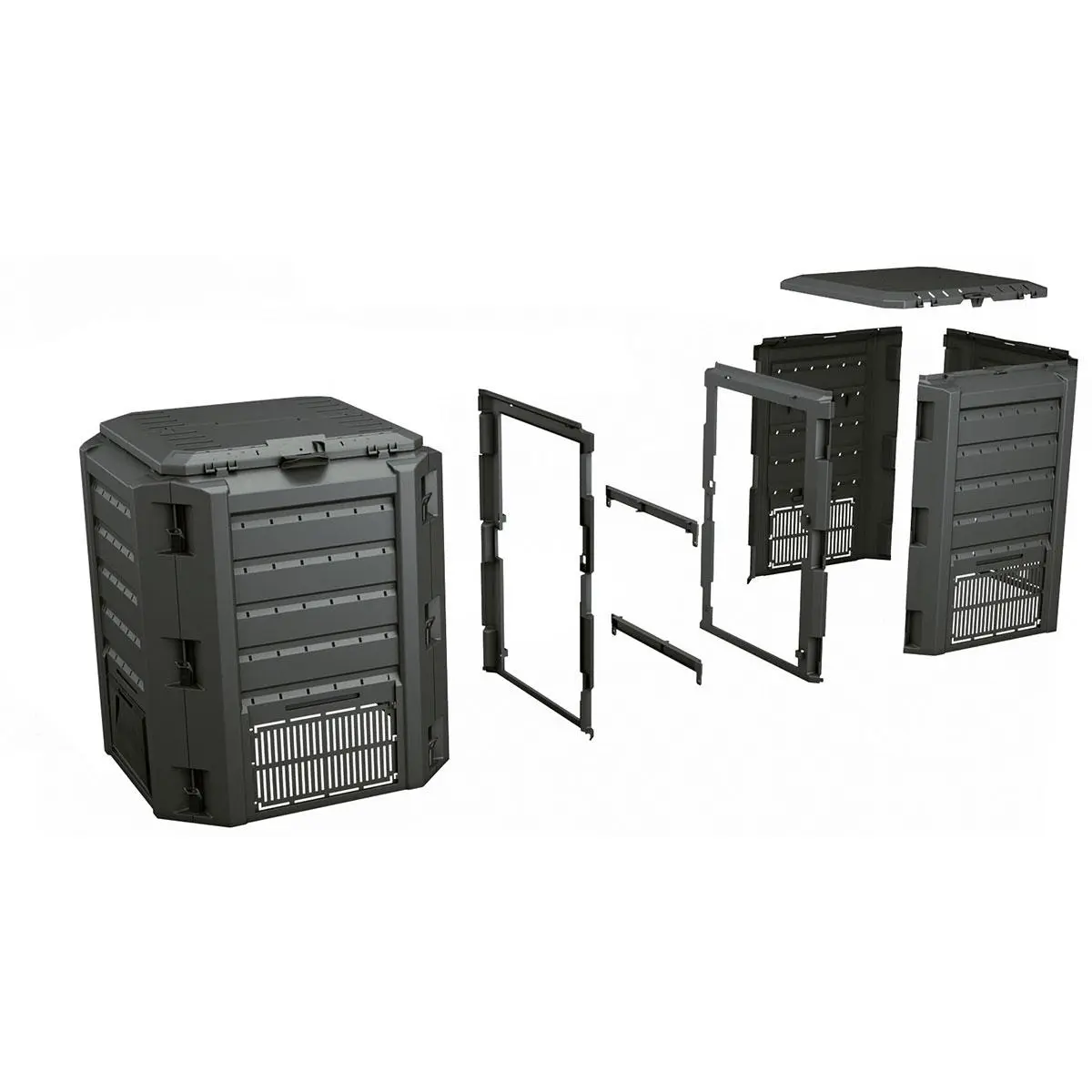 Kompostownik Ogrodowy Ekobat Segmentowy Module Compogreen Czarny 800L - Elektronika i akcesoria