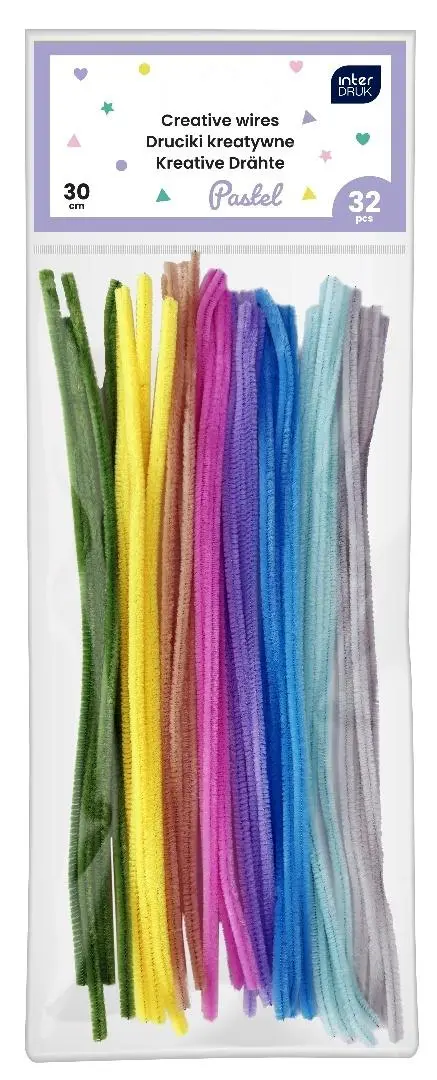 Druciki kreatywne 30cm pastel 32szt - Papiernicze i szkolne