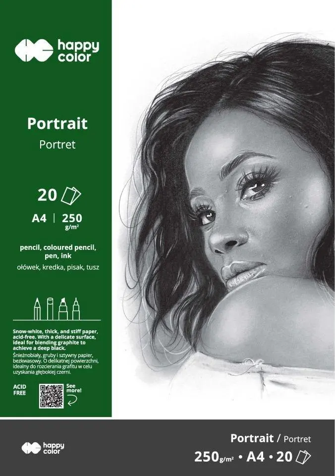 Blok Portret A4/20K 250g HAPPY COLOR - Papiernicze i szkolne