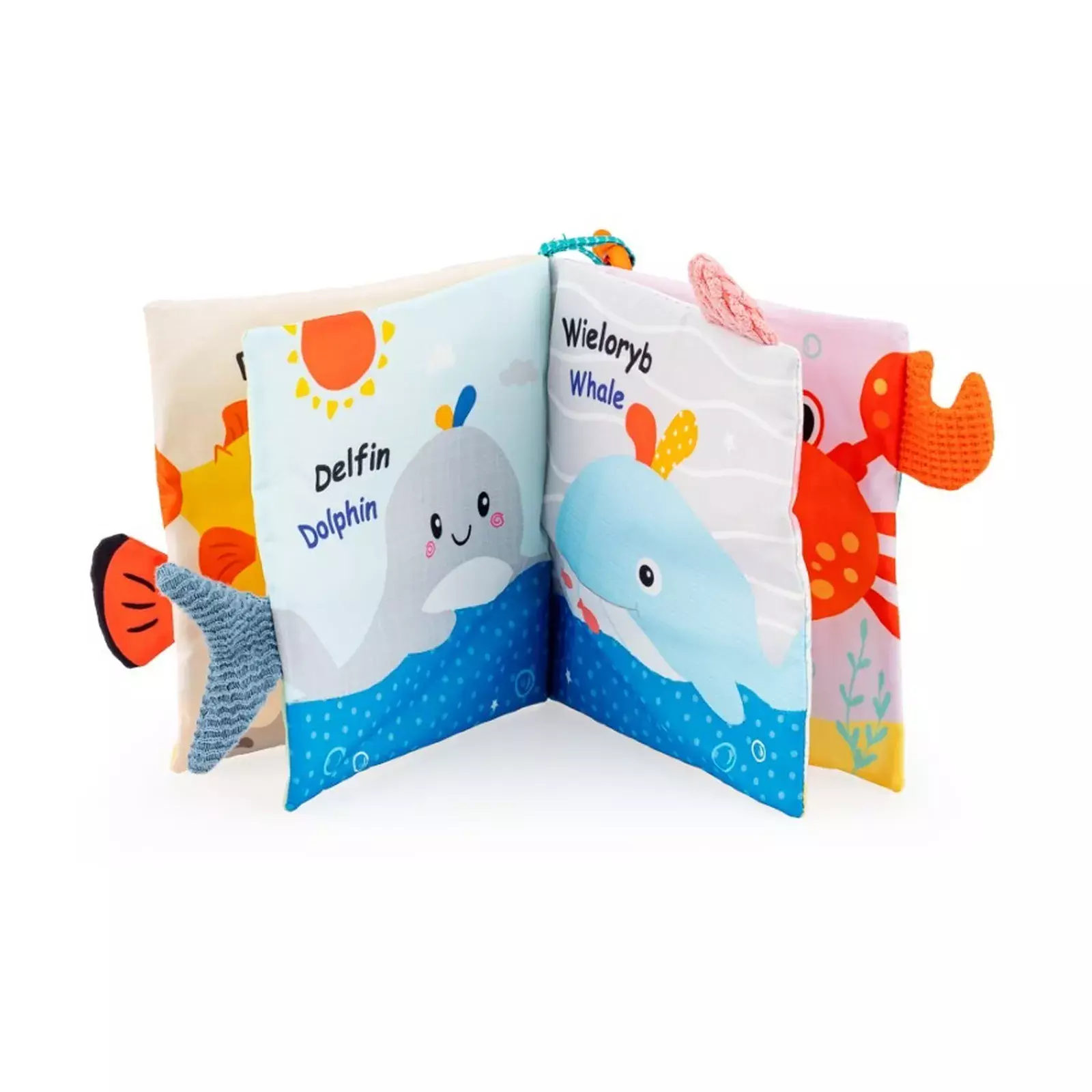 Jolly Baby. Zwierzęta z Oceanu, miękka książeczka sensoryczna - Zabawki