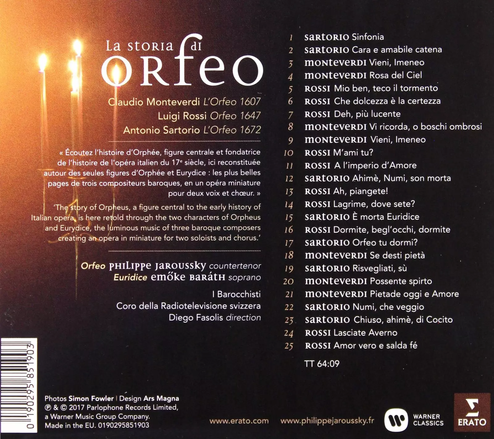 La Storia di Orfeo - Muzyka