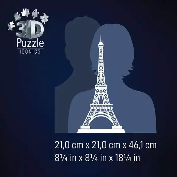 Puzzle 3D 243 elementy. Iconics. Wieża Eiffla - Puzzle