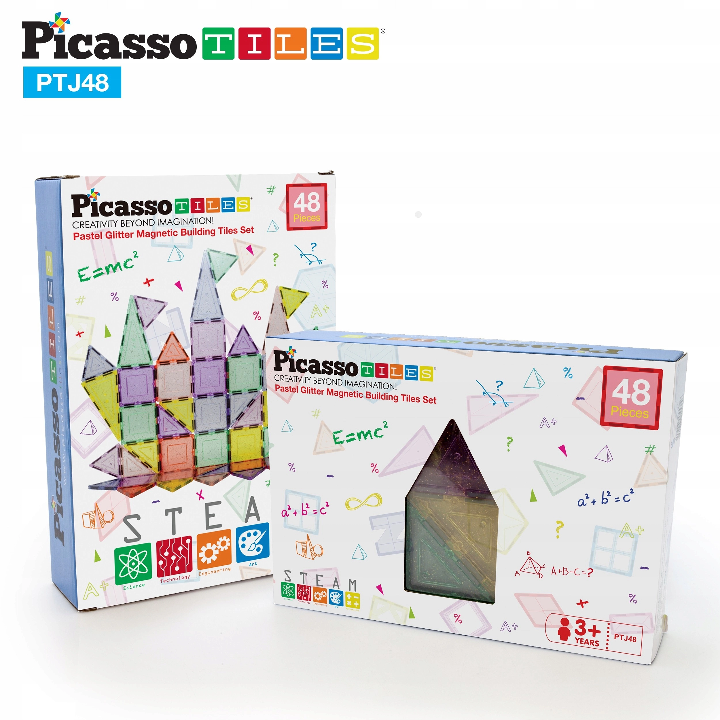 Klocki magnetyczne konstrukcyjne 48el Picasso Tiles duże EDUKACYJNE dzieci - Zabawki