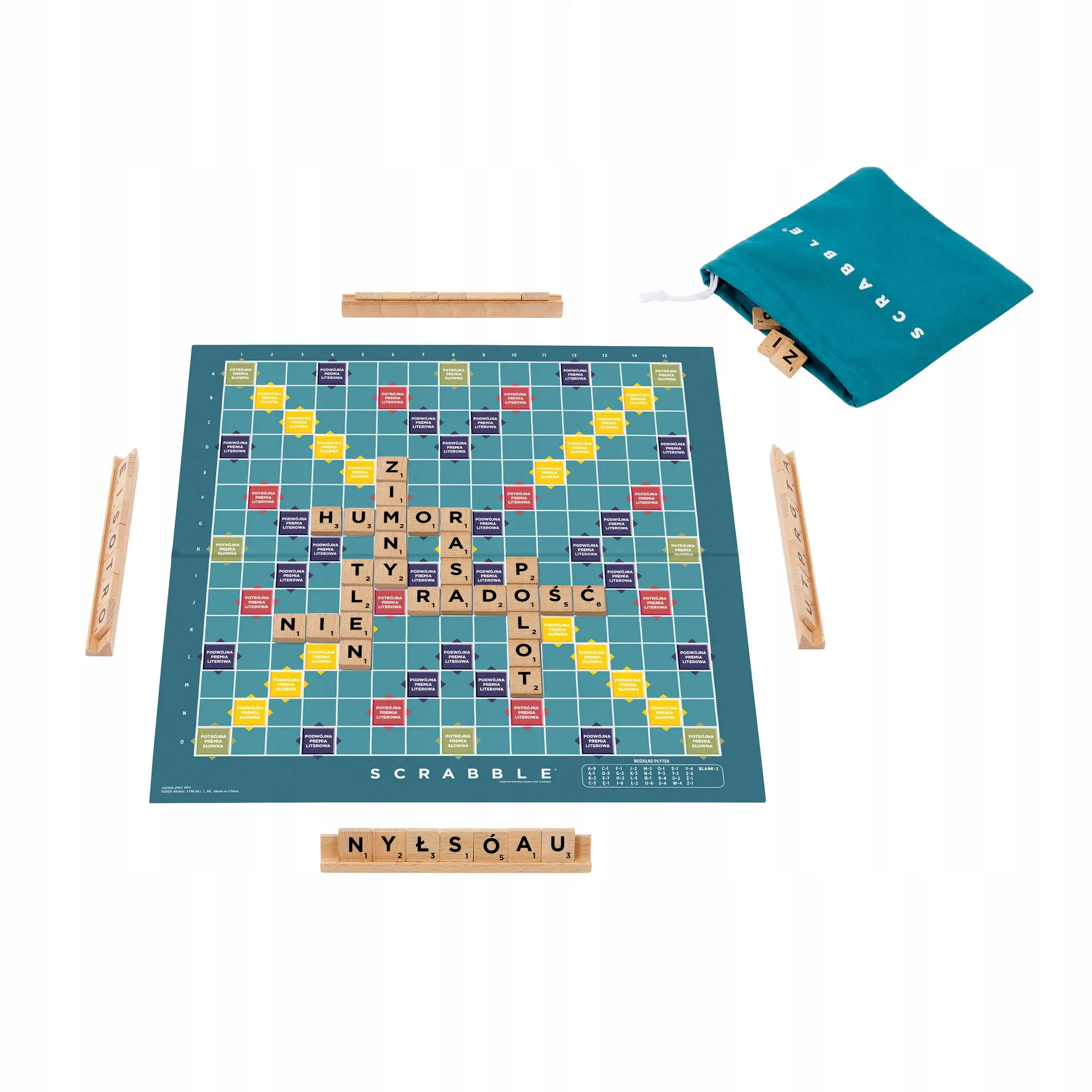 Scrabble Drewniane elementy Rodzinna gra 2w1 Klasyczne i drużynowe JGR65 - Gry