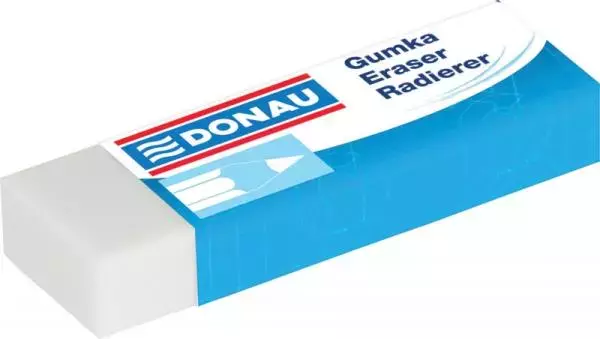 Gumka uniwersalna DONAU, 62x21x11mm, biała 7304001PL-09 p20  cena za 1 sztukę - Papiernicze i szkolne