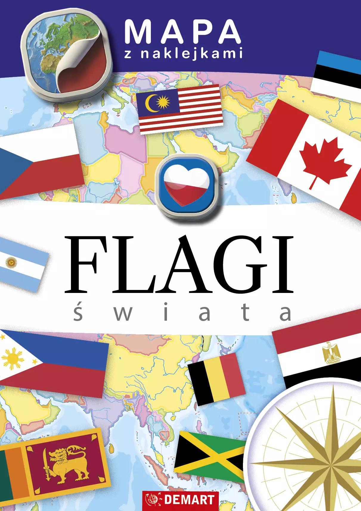 Mapy z naklejkami. Flagi świata - Książki