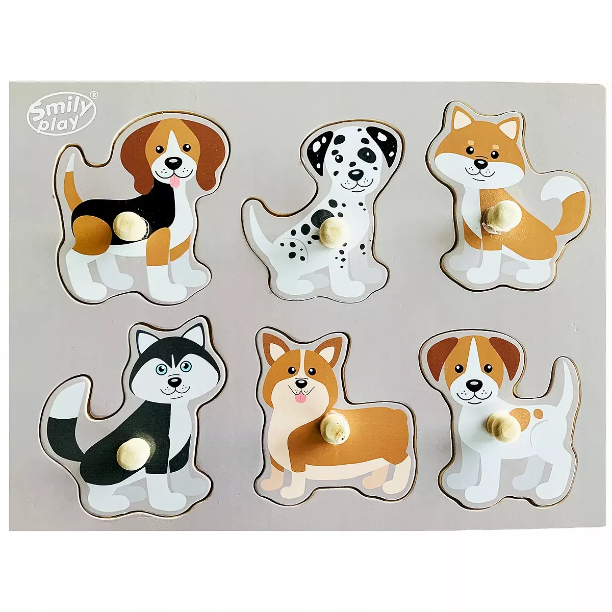 Układanka drewniana, pieski - Zabawki