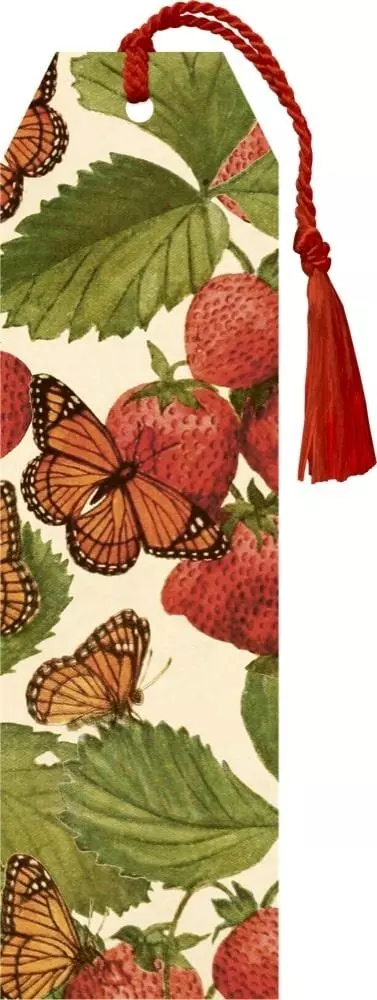 Zakładka 146 ze wstążką Truskawki i motyle - Papiernicze i szkolne
