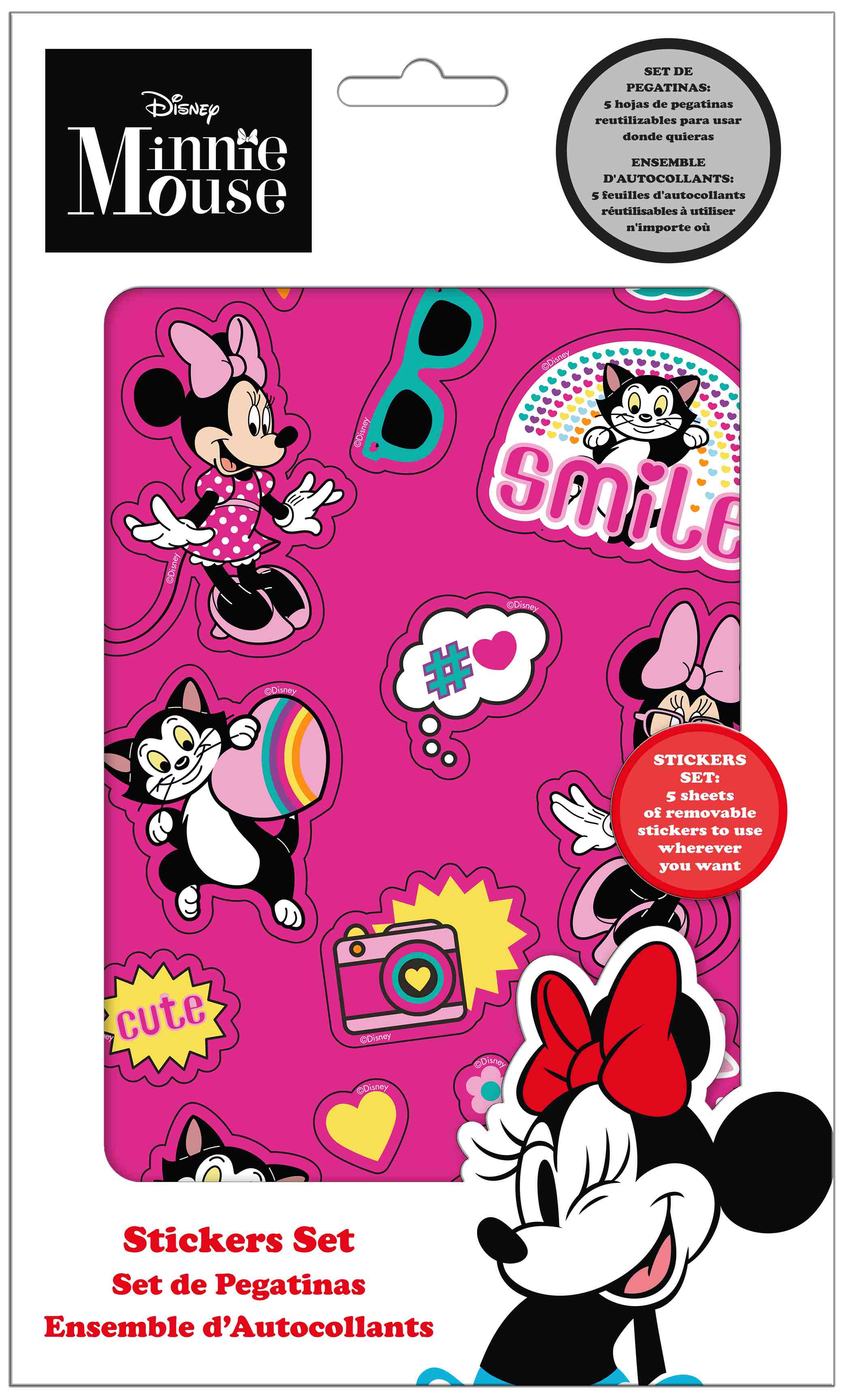 Zestaw naklejek Minnie 92szt MN30048 - Papiernicze i szkolne
